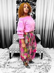 Circle Print Harem Style Pant Set - Multi Colors available Dazzled By B